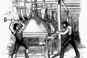 Luddites Smashing Textile Machines