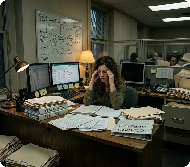 Payer visibility workflow gaps
