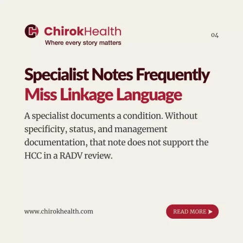 Specialist note linkage requirements